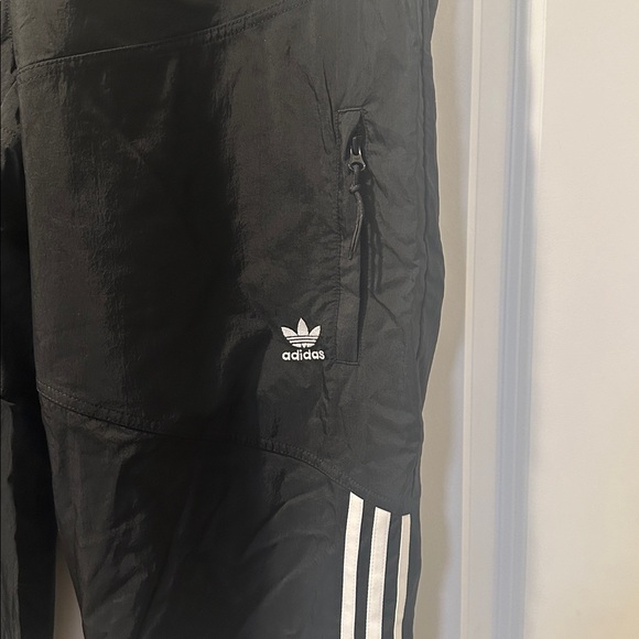 Adidas womens track pants, black with white stripes, size large - Picture 3 of 5